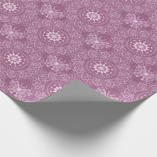  roze patroon cadeaupapier (Hoek)