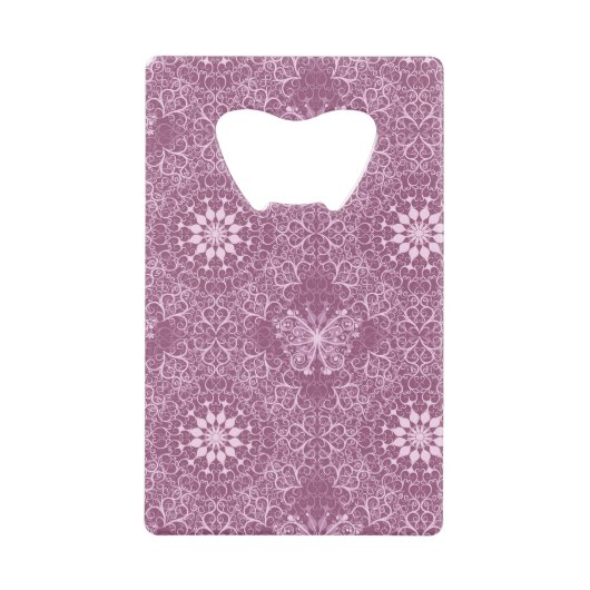  roze patroon creditkaart flessenopener (Voorkant)