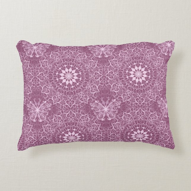  roze patroon decoratief kussen (Voorkant)