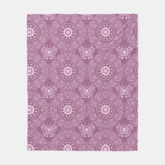 roze patroon fleece deken (Voorkant)