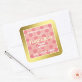 Roze Patroon Goud Lijst Product Verpakkingslabels Vierkante Sticker (Envelop)