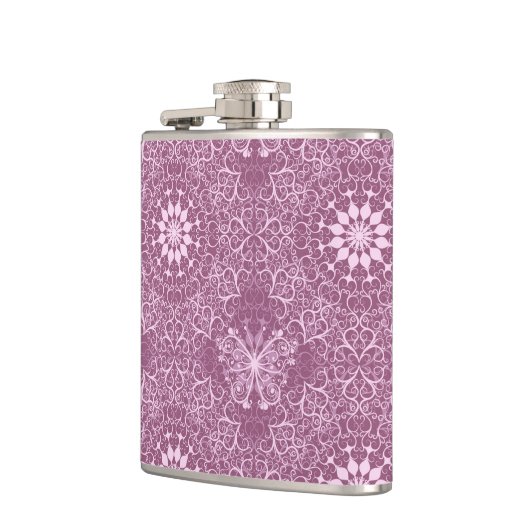  roze patroon heupfles (Links)