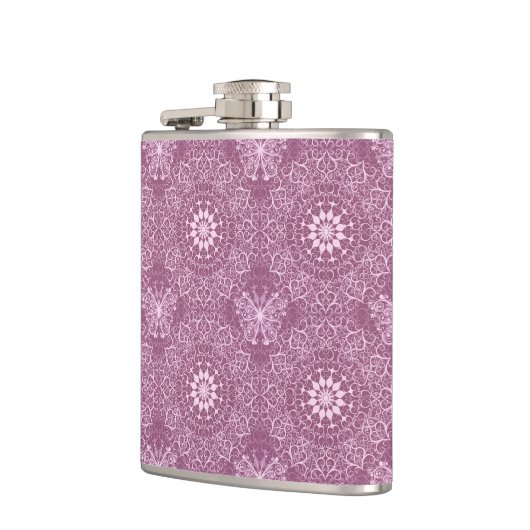  roze patroon heupfles (Links)