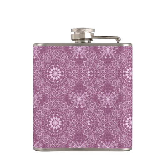  roze patroon heupfles (Achterkant)