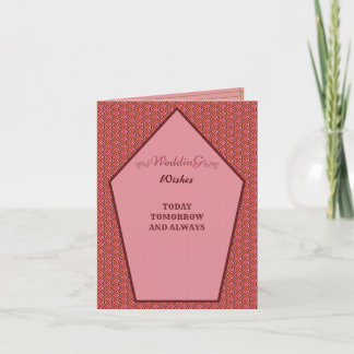 Roze Patroon Huwelijksgroeten Wishing Congrates Bedankkaart