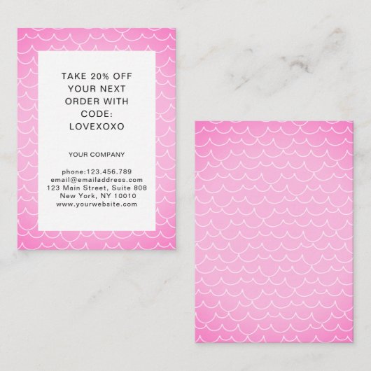 Roze patroon Korting Kaart (Voorkant / Achterkant)