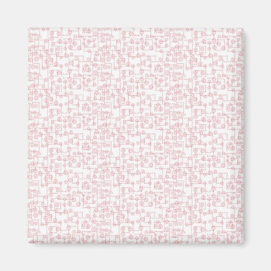 Roze Patroon Magneet Geometrisch Minimaal Modern (Voorkant)