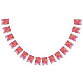 Roze patroon met bloemen en planten vlaggetjes (Alle)