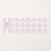 Roze patroon met hartvormen met aangepaste naam yogamat (Voorkant (horizontaal))