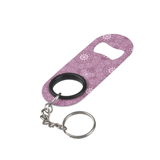  roze patroon mini flessenopener (Achterkant Gekanteld)