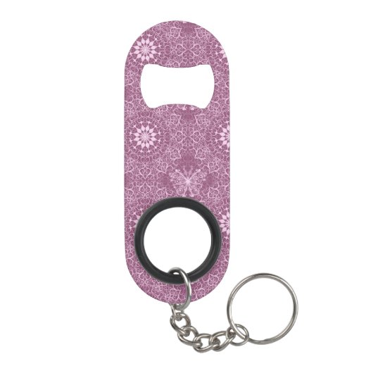  roze patroon mini flessenopener (Achterkant)