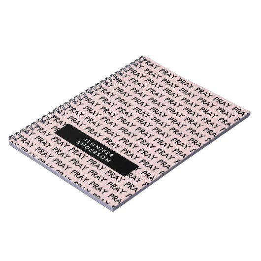 Roze patroon minimalistisch gebed notitieboek (Linkerzijde)