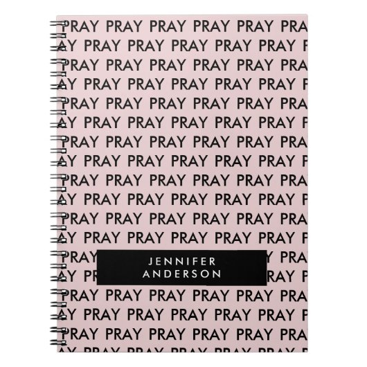 Roze patroon minimalistisch gebed notitieboek (Voorkant)