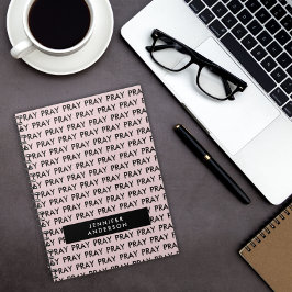 Roze patroon minimalistisch gebed notitieboek