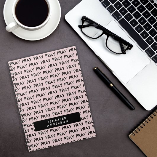 Roze patroon minimalistisch gebed notitieboek