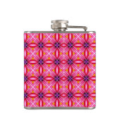 Roze patroon Monogrammen Vinyl Wrapped Kolf Heupfles (Achterkant)