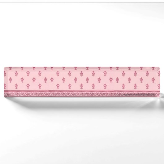 roze patroon naambordje (Voorkant)