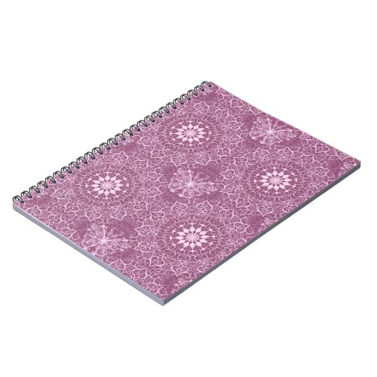  roze patroon notitieboek (Linkerzijde)