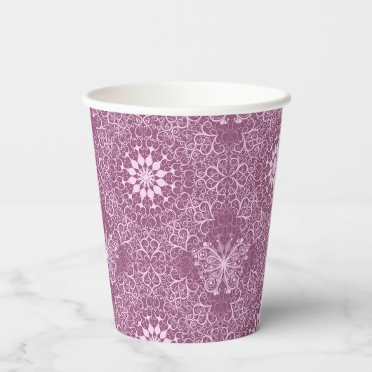  roze patroon papieren bekers (Achterkant)