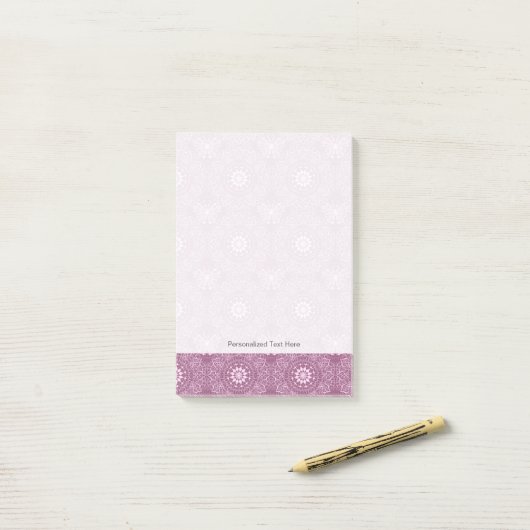  roze patroon post-it® notes (Op bureau)