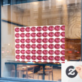 Roze patroon raamsticker (Cafe Raam)