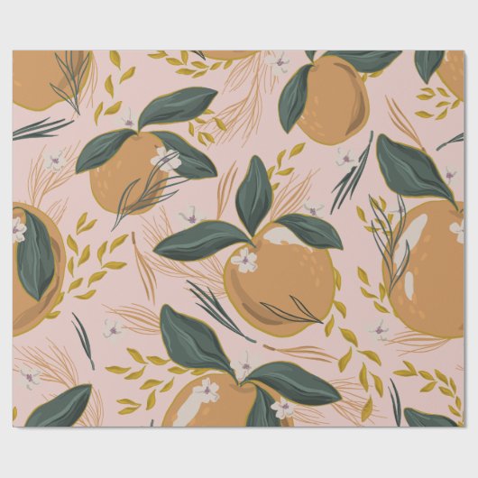 " roze patroon | Retro Gift Wrap Cadeaupapier (Vlak)