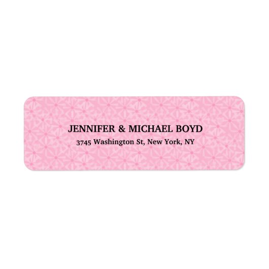 Roze Patroon Retro Stijlvolle Klassieke Familie Etiket (Voorkant)