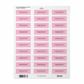 Roze Patroon Retro Stijlvolle Klassieke Familie Etiket (Full Sheet)