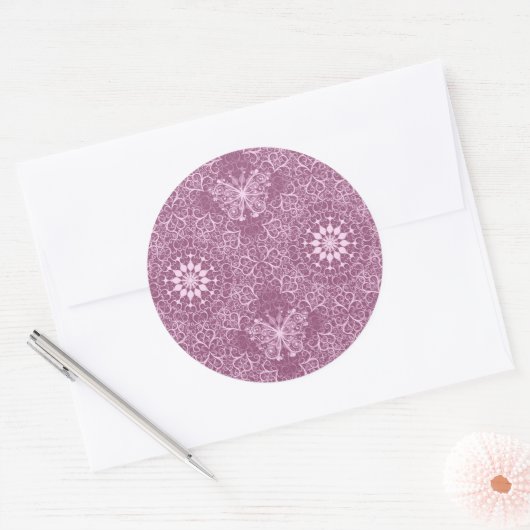  roze patroon ronde sticker (Envelop)
