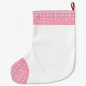 Roze Patroon Santa Herten met Sjaal Grote Kerstsok (Achterkant)