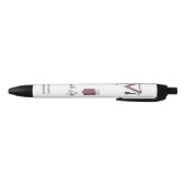 Roze Patroon Scrub Leven Monogram Zwarte Inkt Pen (Bodem)