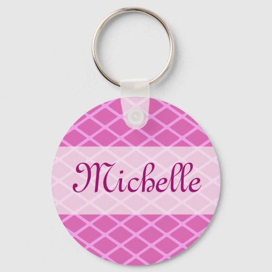 roze patroon sjabloon sleutelhanger (Voorkant)