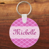 roze patroon sjabloon sleutelhanger (Voorkant)