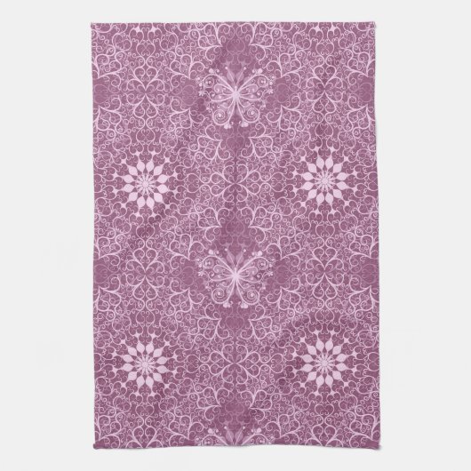  roze patroon theedoek (Verticaal)