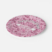 Roze patroon van de studiepagina van de verpleegsc papieren bordje (Gekanteld)