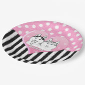 Roze patroon van Huskies Papieren Bordje (Gekanteld)