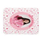 Roze Patroon Verjaardagsfoto Magneet (Horizontaal)