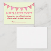 Roze Patroon Vlaggen Luier Raffle Ticket voor Meis Informatiekaartje (Voorkant / Achterkant)