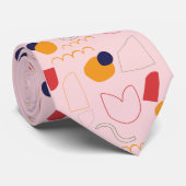 roze patroonvormen stropdas (Opgerold)