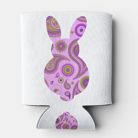 Roze Pattern Bunny Shape Blikjeskoeler (Achterkant)