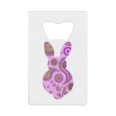 Roze Pattern Bunny Shape Creditkaart Flessenopener (Voorkant)