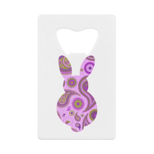 Roze Pattern Bunny Shape Creditkaart Flessenopener (Voorkant)