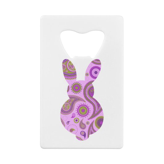 Roze Pattern Bunny Shape Creditkaart Flessenopener (Achterkant)
