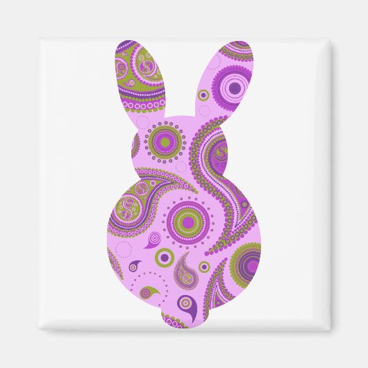 Roze Pattern Bunny Shape Magneet (Voorkant)