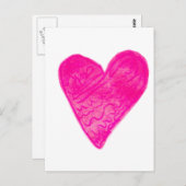 Roze Pattern Heart Briefkaart (Voorkant / Achterkant)