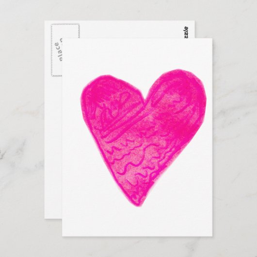 Roze Pattern Heart Briefkaart (Voorkant / Achterkant)