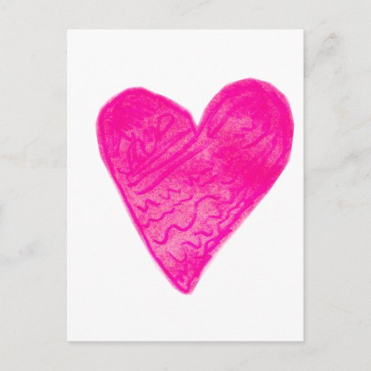 Roze Pattern Heart Briefkaart (Voorkant)