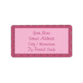 Roze patterned Designer Etiket (Voorkant)