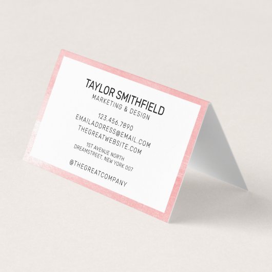 Roze patting Rustic Texture Trendy Visitekaartje (Achterkant)