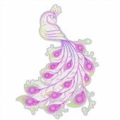 Roze Pauw III Sticker (Voorkant)